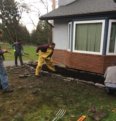 Installing a basalt wall (2016)